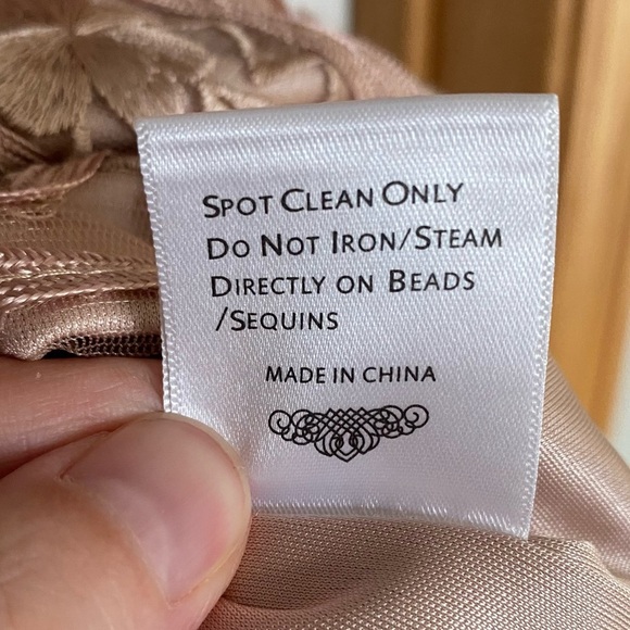 Sue Wong Nocturne Blush Pink Beaded Lace Dress Size 2 - Picture 9 of 12